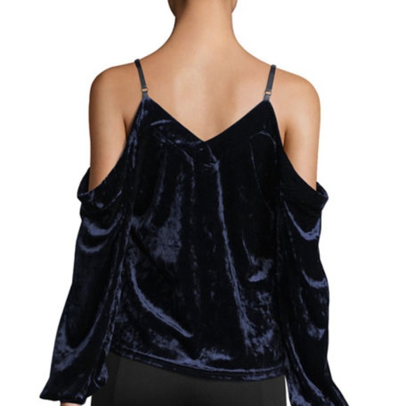 New Cold-Shoulder Crushed Velvet Blouse - Picture 4 of 4